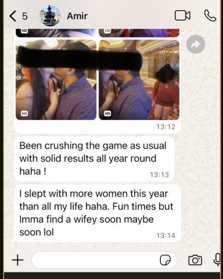 Client message screenshot from Amir showing results after coaching