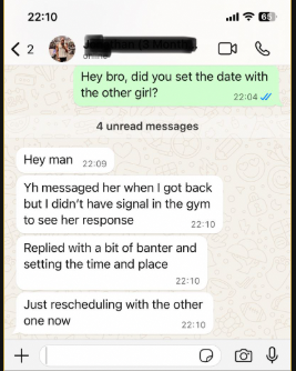 Client message screenshot from Jonathan showing results after coaching