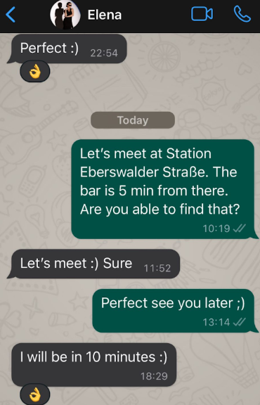 Client message screenshot from Elena showing results after coaching
